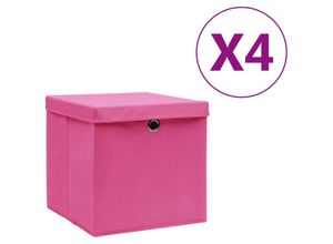 6090177585961 - Longziming - Aufbewahrungsboxen mit Deckeln 4 Stk 28x28x28 cm Rosa