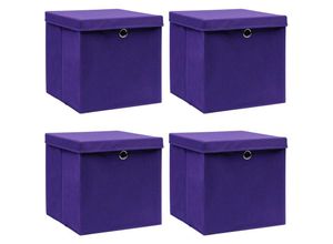 6090177586043 - Aufbewahrungsboxen mit Deckeln 4 Stk 28x28x28 cm Violett