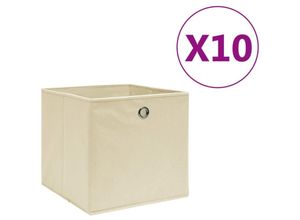 6090177586098 - Longziming - Aufbewahrungsboxen 10 Stk Vliesstoff 28x28x28 cm Creme