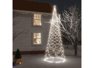 6090177602910 - Longziming - Weihnachtsbaum mit Metallpfosten 1400 LEDs 5 m Kaltweiß