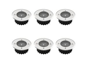 6090177651994 - Longziming - Solarlampe 6 x rund led Garten Licht Bodenbeleuchtung Solar