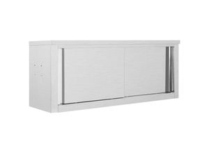 6090177735793 - Wandhängeschrank mit Schiebetüren 120×40×50 cm Edelstahl