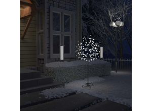 6090177737285 - Prolenta Premium - Weihnachtsbaum 120 LEDs Kaltweißes Licht Kirschblüten 150 cm