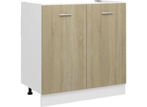 6090177752882 - Longziming - Spülenunterschrank Sonoma-Eiche 80x46x815 cm Spanplatte