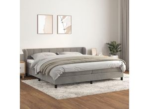 6090204305760 - Bettgestell mit MatratzeBetten für ErwachseneBoxspringbettSchlafzimmerbett Hellgrau 200x200 cm Samt -Maison 25792 MaisonChic