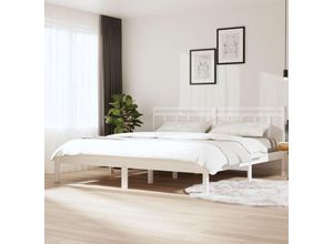 6090204305852 - Maisonchic - MassivholzbettSchlafzimmerbettDoppelbettBett für JugendlicheErwachsene ältere Menschen Weiß Kiefer 200x200 cm BZSTK319527