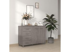 6090204306675 - Maisonchic - Sideboard AnrichteBeistellschrank fuer FlurKuecheKommode hamar Hellgrau 113x40x80 cm Massivholz Kiefer 15847