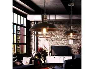 6091162339033 - Axhup - 2x Pendelleuchte Vintage Lampenschirm Aus Eisen Hängelampe im Industrieller Stil Retro Bronze Kronleuchter E27 Edison für Loft Esszimmer