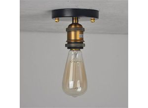 6091162339774 - Axhup - Industriell Deckenlampe mit Edison E27 Lampe Metall Vintage Retro Lüster für Schlafzimmer Wohnzimmer Dachgeschoss Korridor Schwarz & Antikes