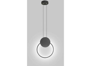 6094253565977 - Kinsi - Runder LED-Kronleuchter 11 w Hängebeleuchtung moderne Aluminium-Deckenleuchte kreative Deckenleuchte Schwarz