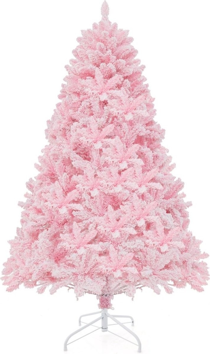 6095800792730 - Künstlicher Weihnachtsbaum - verschneit - 180 cm - Rosa