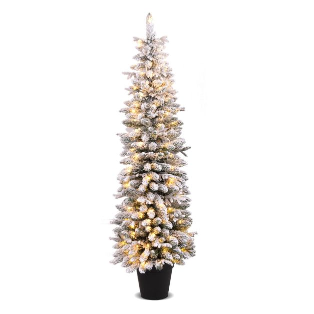 6095801188105 - costway Künstlicher Weihnachtsbaum mit Beleuchtung - 180 cm - 140 LED-Lichter