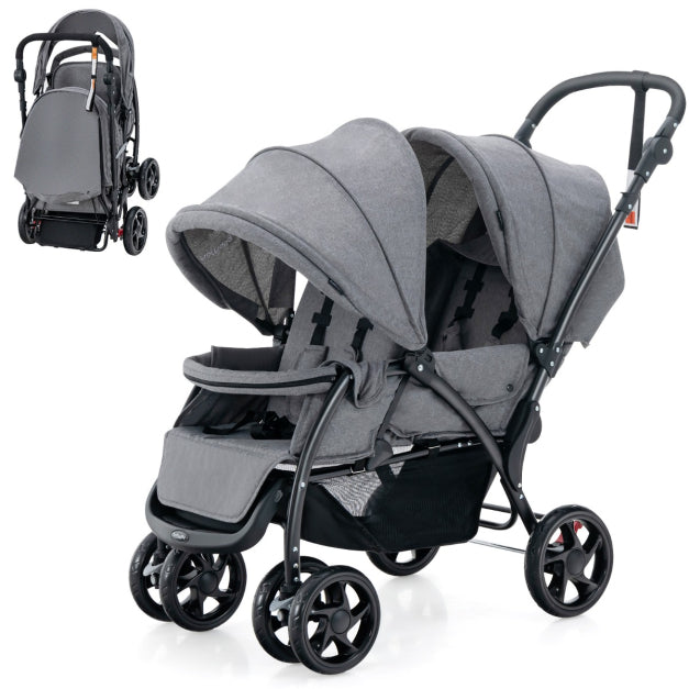 6095801818835 - Kinderwagen - für 2 Kinder - grau