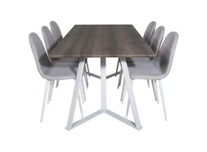 6096500193186 - Ebuy24 - MarinaGRWH Essgruppe Esstisch grau und 6 Polar Esszimmerstühle hellgrau weiß 6096500193186 - Ebuy24 - MarinaGRWH Essgruppe Esstisch grau und 6 Polar Esszimmerstühle hellgrau weiß