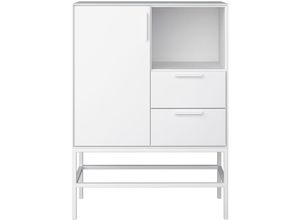 6096507318384 - Ebuy24 - Ravn Sideboard 1 Tür und 2 Schubladen weisslackiert Metallgestell weiss