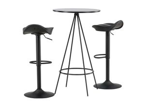 6096508237295 - Ebuy24 - Bistro Barmöbelsett Bartisch schwarz und 2 Adesto Barhocker schwarz