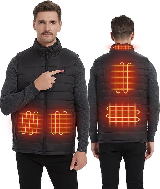 6096513193180 - Elysium - Beheizter Bodywarmer - 3 Stufen - USB wiederaufladbar - Größe S - Unisex - 5 Heizzonen - Beheizte Kleidung - Beheizte Jacke - Beheizte Weste