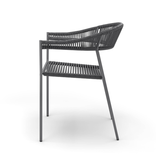6096735345381 - BEST Gartenstühle mit Armlehnen Sebastian anthrazit Metall 4 St
