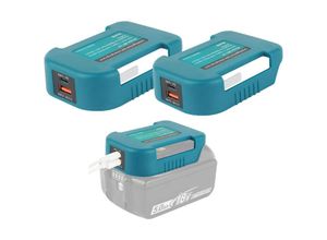 6121368346013 - Coocheer - 2er-Pack USB-Ladeadapter kompatibel mit Makita 18-V-Akku 2 USB-Halterungen mit Typ-C-Schnellladung