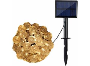 6135791808420 - Solar-Lichterkette für drinnen und draußen 8 Beleuchtungsmodi Kristallkugel-LEDs wasserdicht IP65 mit 2 v 120 mAh Solarpanel für Garten