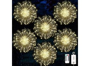 6135791808475 - Feuerwerk Lichter Explosion led Feuerwerk Licht Weihnachten 120 led Lichter 8 Modi Fernbedienung Batteriekasten Kupferdraht Schnur IP69 Wasserdicht