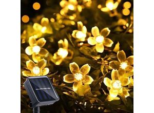 6135791817422 - Outdoor Solar String Lights Cherry Blossom Fairy String 50LED 2 Modi Wasserdichte Gartenterrasse Weihnachten Innendekoration-Warmweiß