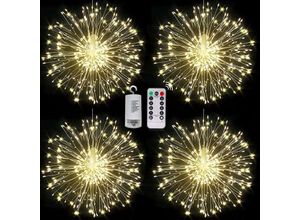 6135791817507 - Hiasdfls - Dekoratives Feuerwerk LED-Explosions-Feuerwerkslichter Weihnachten 120 LED-Lichter 8 Modi Fernbedienung Batteriekasten Kupferdrahtschnur