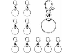 6135791818153 - 10 Stück Schlüsselanhänger Ring Schlüsselanhänger Haken Karabiner Schlüsselanhänger Schlüsselanhänger Clip Hummerschlaufe drehbarer Karabiner