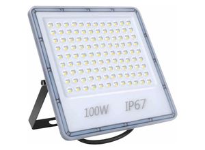 6135791825359 - Hiasdfls - 100W Ultradünner led Außenstrahler IP67 Wasserdichter Outdoor led Strahler Kaltweiß (6500K) Sicherheitsstrahler für Garten Hof Garage