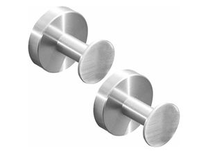 6135791942766 - Handtuchhaken aus gebürstetem Nickel 2 Stück Edelstahl-Robenhaken runder an der Wand befestigter Badezimmer-Robenhaken