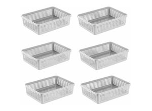 6135791956435 - Hiasdfls - Kunststoff-Aufbewahrungskörbe Organisierungskörbe 34 x 25 x 92 cm 6er-Set (Weiß Schwarz Grau)