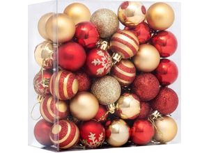 6138222661885 - 50 Stück Weihnachtsdekoration handbemalt Weihnachtskugel-Set Weihnachtsbaum-Anhänger 4 cm