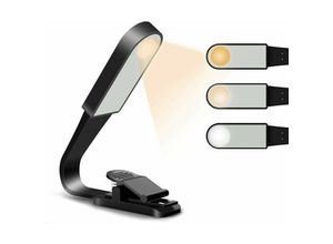 6138222677015 - XVX - Wiederaufladbare USB-Leseleuchte mit 3 Helligkeitsmodi und Augenschutz – flexible Klemmlampe für bequemes Lesen