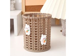 6138222677152 - Kawaii Gewebter Rattan-Stiftehalter für den Schreibtisch süßer Kawaii-Stiftehalter für Schulkinder Stiftbecherhalter japanische