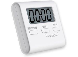 6138222678234 - Kleiner digitaler Küchentimer zum Kochen weißer magnetischer Küchentimer mit lautem Alarm geeignet für ältere Menschen und Kinder einfacher