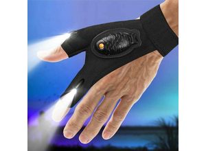 6138222679477 - 1 Paar wasserdichte LED-Taschenlampen-Handschuhe für Männer – Geschenk für Papa Opa wiederaufladbare Handschuhe Finger coole Gadgets Werkzeuge