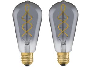 6150913272231 - LED-Lampen Vintage-Edition 15 Watts Ersatz E27 ST64-shape 1800 Kelvin Warm Comfort Light Klares Glas 2er Pack - Osram