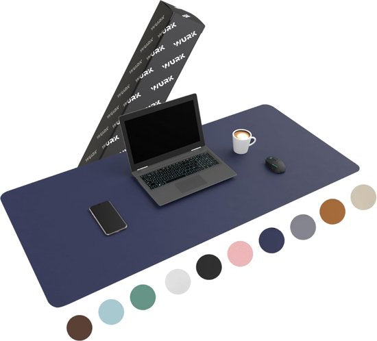 6150917727713 - WURK Professional Desk Pad [120 cm x 60 cm] - Mauspad XXL - Mauspad - Multifunktionale große Schreibtischunterlage - Schreibtischunterlage [Dunkelblau]