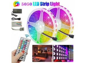 6162151442444 - Kingso - 10M 300LED 44 Tasten bluetooth Controller rgb Lichtleiste Licht 5050 12V dc Powe 5050 300LEDNO IP65 eu Plug