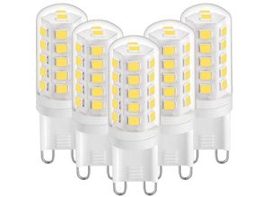 6169138491389 - Aougo - G9 led 3 w Warmweiß 3000 k G9 LED-Lampen 350 lm entspricht 28 w 40 w Halogenlampe 5 Stück