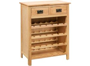 6191593050061 - Sweiko - Topdeal Weinschrank 72 x 32 x 90 cm Massivholz Eiche 12958