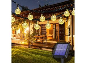 6219466664549 - Paryou - Solar-Lichterkette für den Außenbereich 50 LEDs 8 Modi Kristallkugeln wasserdicht für Außen Innen Garten Balkon Bäume Hochzeiten