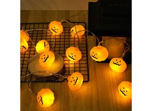 6219466675224 - Halloween-Dekorations-Lichterkette 3 m 20 LEDs batteriebetrieben Kürbis-Lichterkette 2 Modi Halloween-Dekoration für drinnen draußen Garten