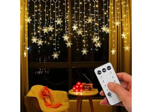 6219466676955 - Paryou - Lichterkette led Sterne Lichterketten 96 led 35m Weihnachten Licht mit Stecker Fernsteuerung Innen 8 Modi für Weihnachten Halloween Balkon