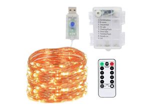 6219466678379 - Herbstgirlande (2er-Pack) 10 m 1000 LEDs Mini-Lichterkette batteriebetrieben LED-Außen- und Innen-Silberdraht-Dekorationslicht für Halloween