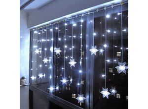 6219466678485 - Schneeflocken-Lichtervorhang 35 m Lichterkette 96 LEDs 8 Beleuchtungsmodi Fensterdekoration Weihnachten Hochzeit Geburtstag Zuhause