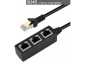 6219466688088 - Paryou - RJ45 lan Ethernet 1 bis 3 Port Splitter Kabelnetzwerk mit Cat5 Cat5e Cat6 Cat7 Adapterbuchse