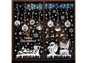 6219466696847 - Paryou - Wiederverwendbare Weihnachtsfensteraufkleber Weihnachtsfensterdekoration elektrostatischer PVC-Weihnachtsfensteraufkleber