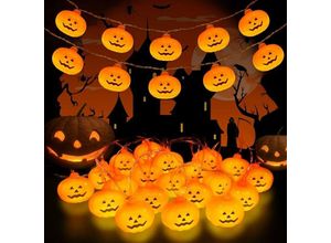 6219466696953 - Paryou - Halloween-Lichterkette LED-Kürbislichter Weihnachtsbeleuchtung für Außendekoration 2 Modi Dauerlicht Flackern (20 Kürbislichter 3 m)