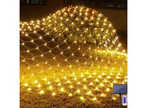 6219466697936 - Paryou - Solar-Netzlichter für den Außenbereich 2 m x 3 m 198 LEDs Netzlichter mit 8 Modi Fernbedienung wasserdichte Netzlichter für